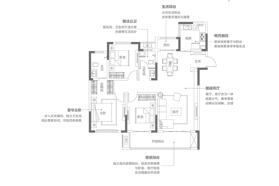 上海公馆樾府3室2厅1厨2卫建面129.28㎡